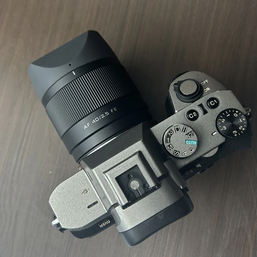Tudung Lensa Persegi Kamera untuk VILTROX AF 40Mm F2.5 FE Dudukan Resin Persegi Pengganti Tutup Lensa Tudung Lensa