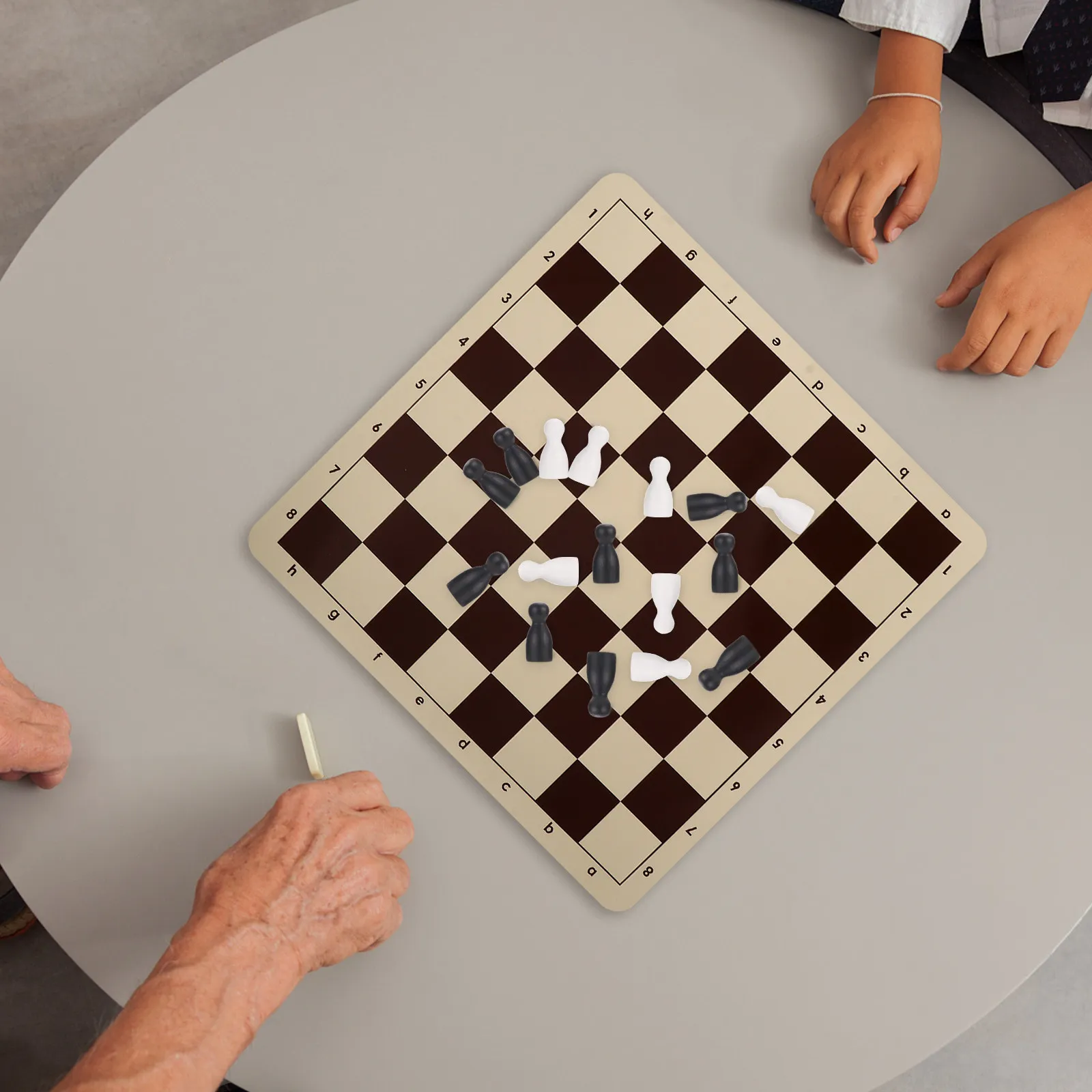 48Pcs Chess Pieces Accessories Wooden Board Game Figures Flight Chess Chessman Educational Set for Children Logical Thinking