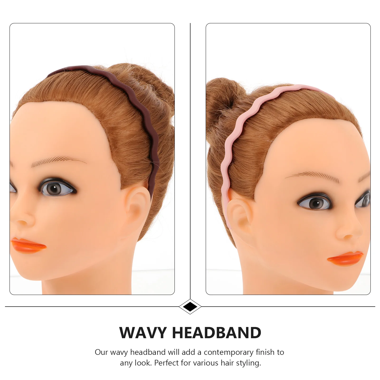 

12pcs Plastic Headband Wavy Hairband for Girls Fashionable Headbands Beach Yoga Travel Sport Hair Accessories