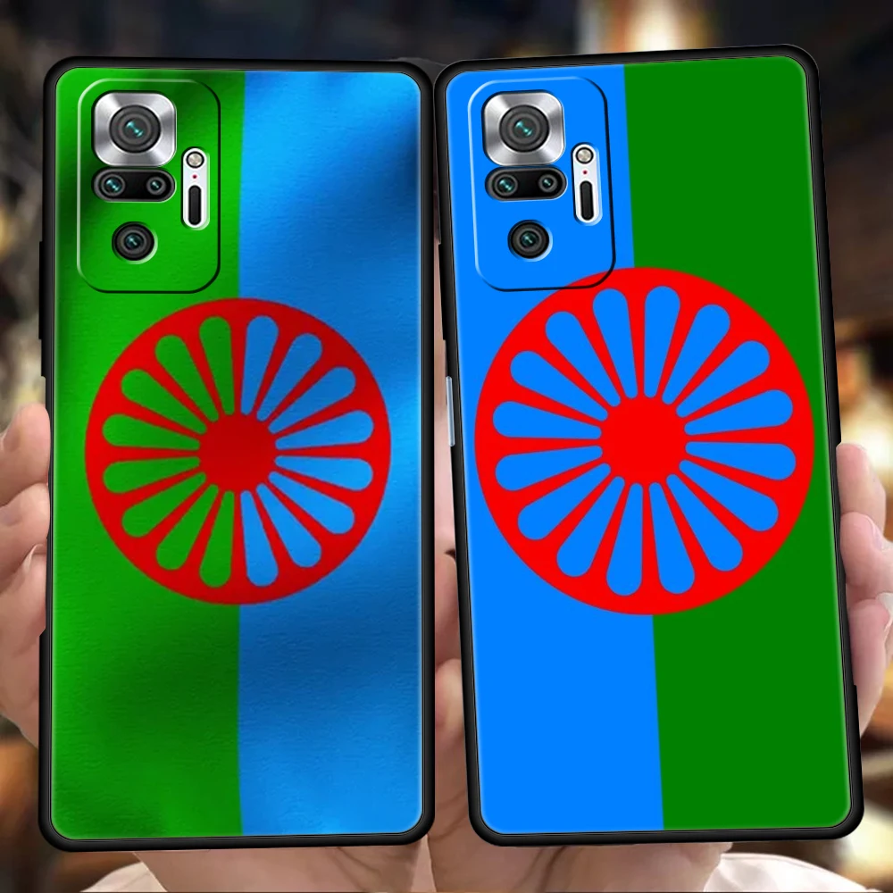 Gypsy Romani Roma Flag Phone Case Cover for Redmi 14C 10C Note 14 13 12 10 11 Pro Plus 7 8T K40 K50 Gaming Pro 5G Soft TPU Shell