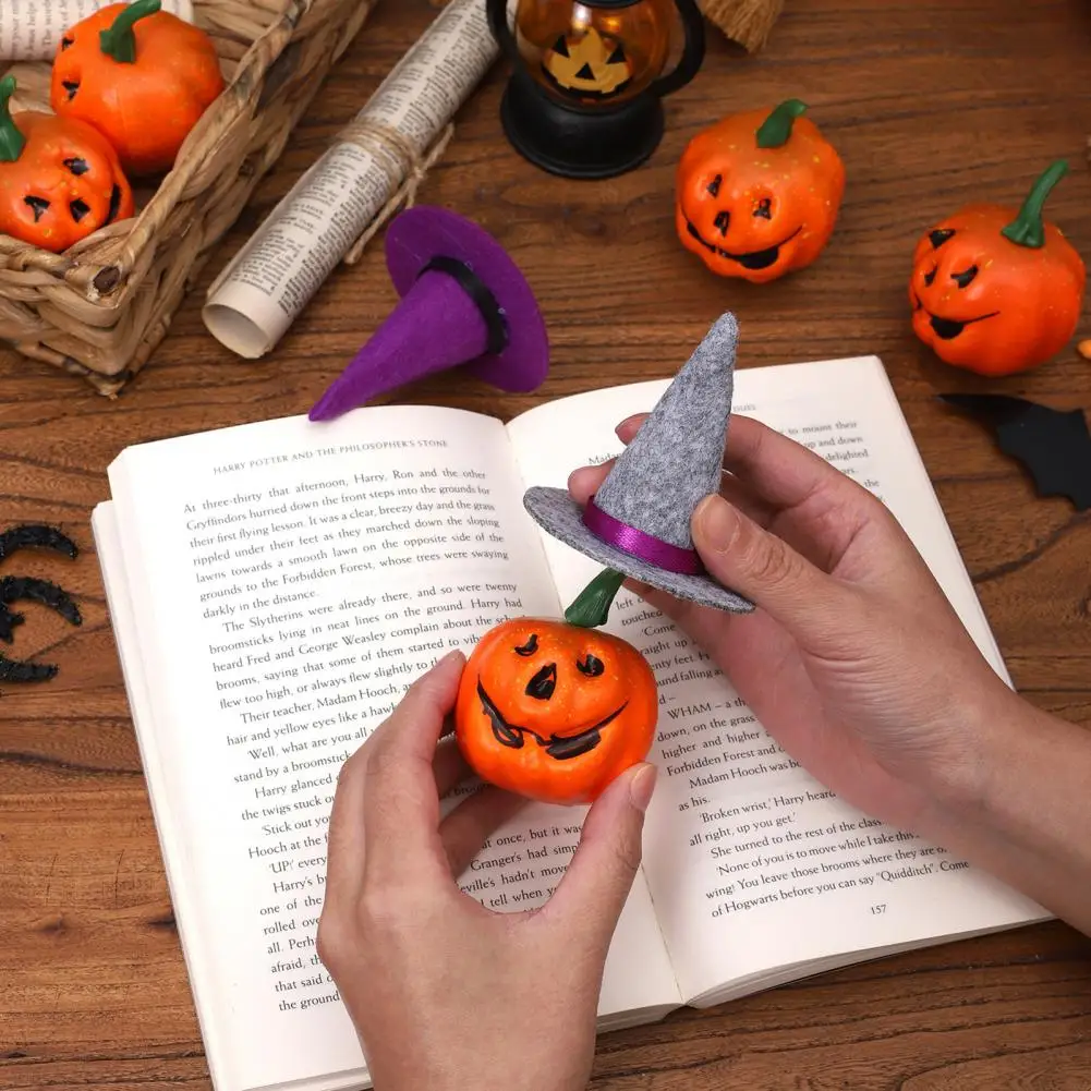 Decorative Felt Hats for Events Halloween Witch Hat Decorations 2 Pcs Mini Felt Witch Hats Tiny Halloween Hat Bottle for Party