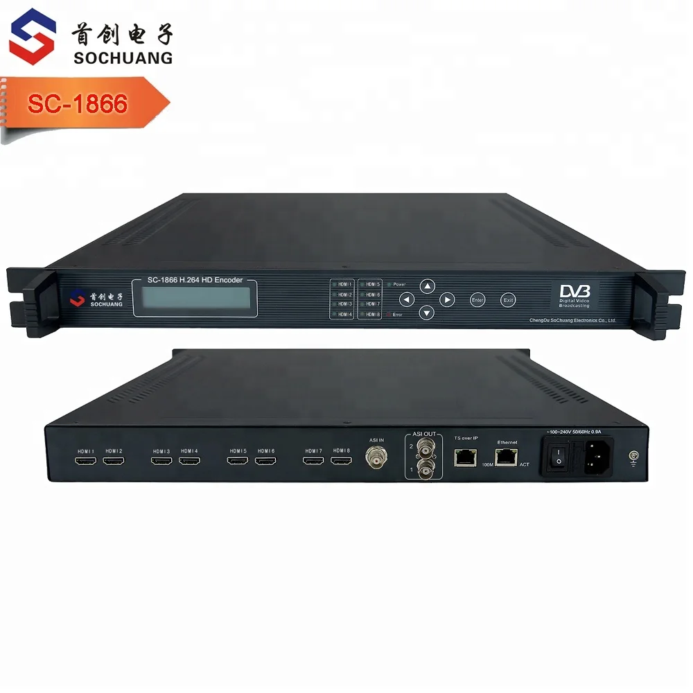 Cheapest 8 Channels MPEG-4 1080P H.264 ip tv HD Encoder TS UDP Multicast IP OUT