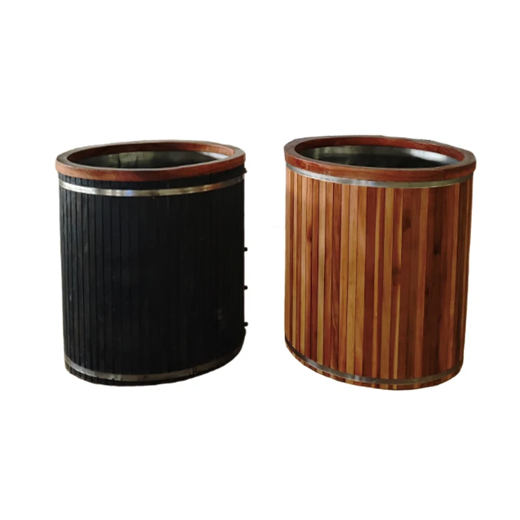 

STLFVarious Traditional and Modern Solid Wood Ice Bath Buckets Round and Oval Spa Tubs for Villas