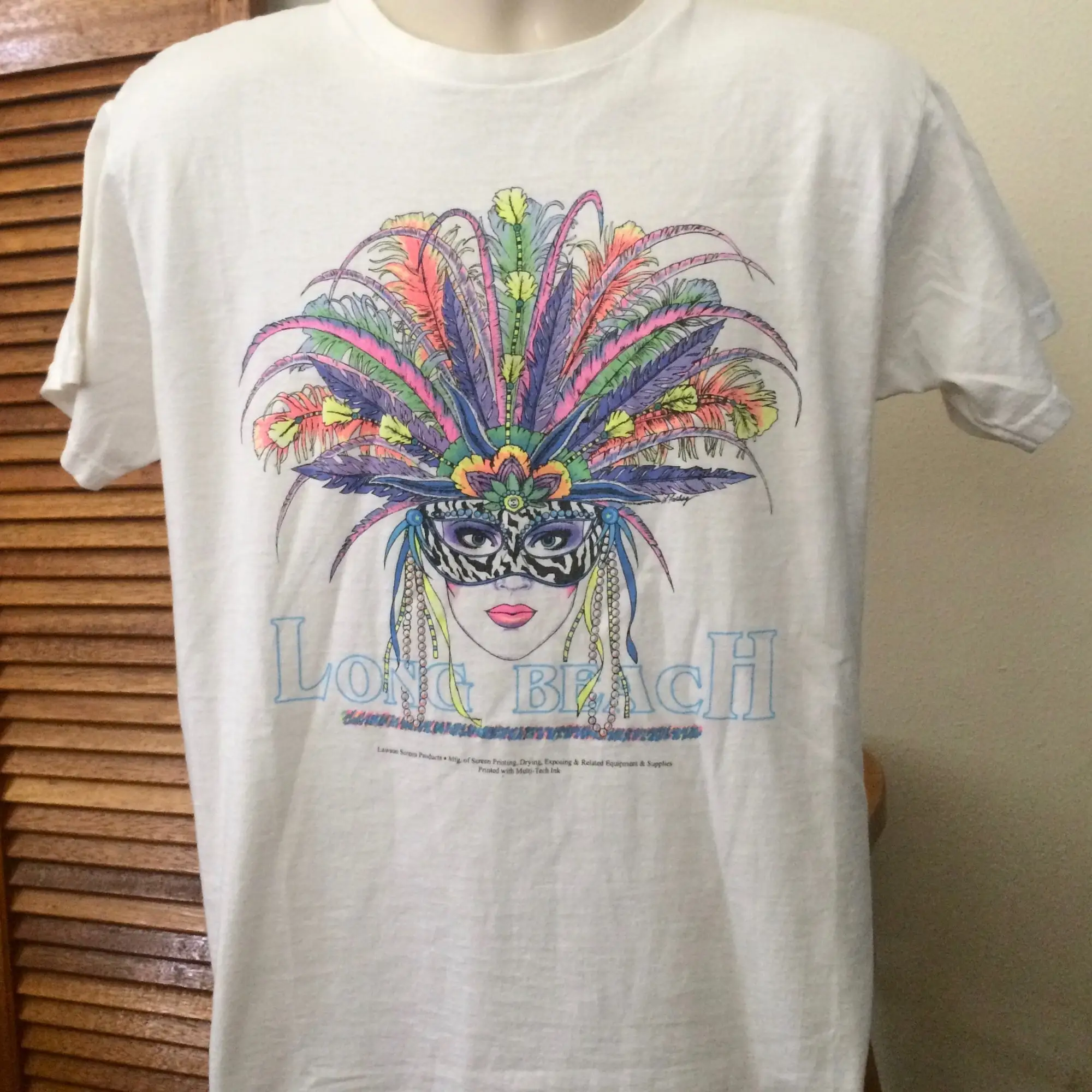 Long Beach California Fruit Of The Loom Vintage T Shirt Heavy Cotton White Shirts