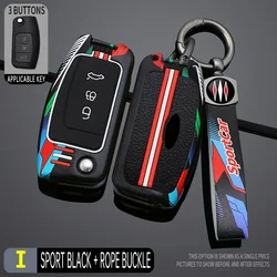 Racing Style Metal Car Key Case Fob Cover for Ford Fiesta Focus Ecosport Kuga Escape Falcon C-Max Territory Mondeo Galaxy