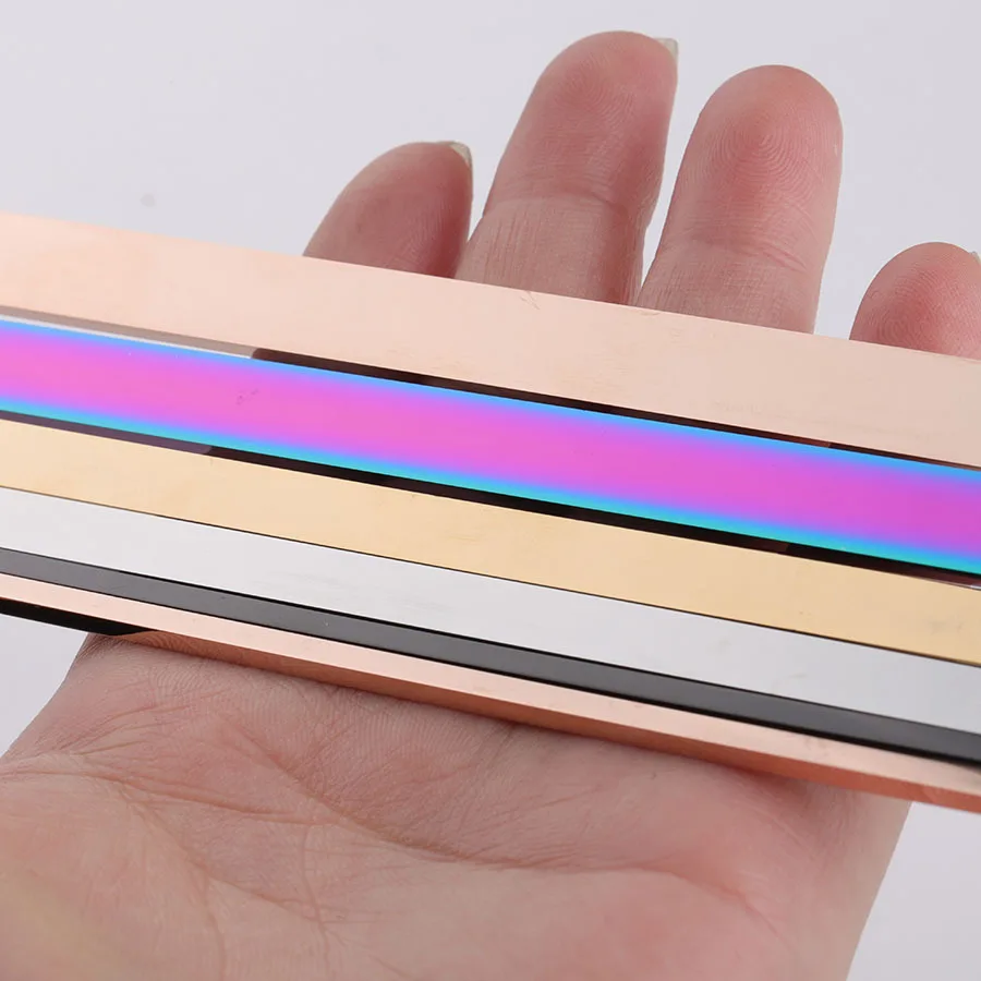 10pcs/Lot Width 3/6/9mm 152/160mm Length Mirror Polishe Stainless Steel Rectangle Blank Bangle for DIY C Open Cuff Bangle Charms