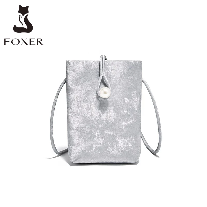 FOXER Summer Cell Phone Purse Bag Women Fashion Crossbody Bag High Quality Small Messenger Bag Lady PU Leather Mini Shoulder Bag