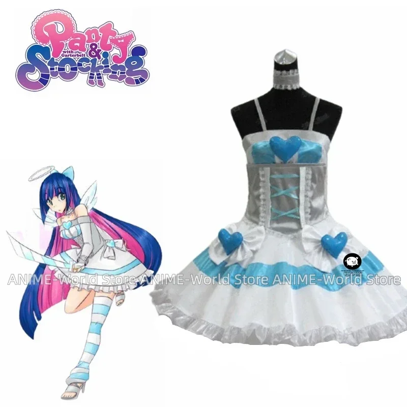 

Anime Panty & Stocking with Garterbelt Heroine Anarchy Stocking Angel Dress Uniform Cosplay Costume Custom Made