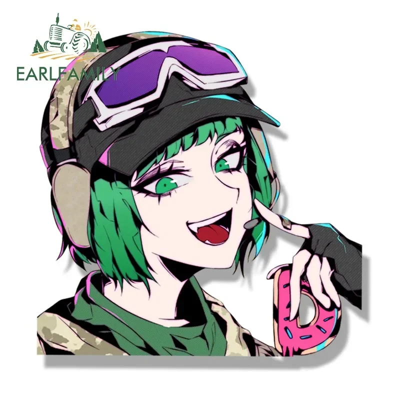 EARLFAMILY Cartoon Ela Bosak Fanart Car Sticker Funny Sketch Waifu Decal JDM Helmet Laptop Decor Peek Girl Graffiti Stickers