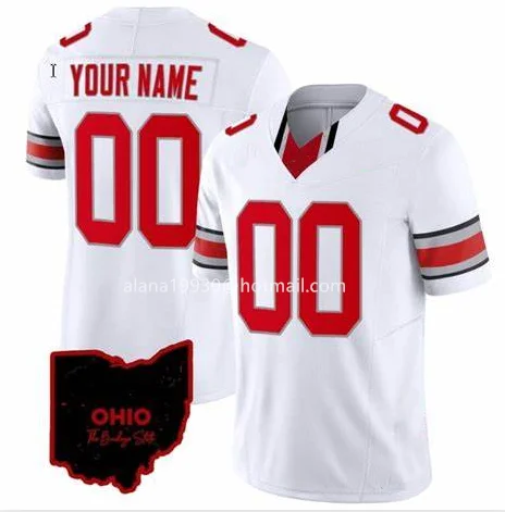 Dostosowane Buckeyes Jersey Harrison JR. Strod Henderson McCord Egbuka szyta koszulka