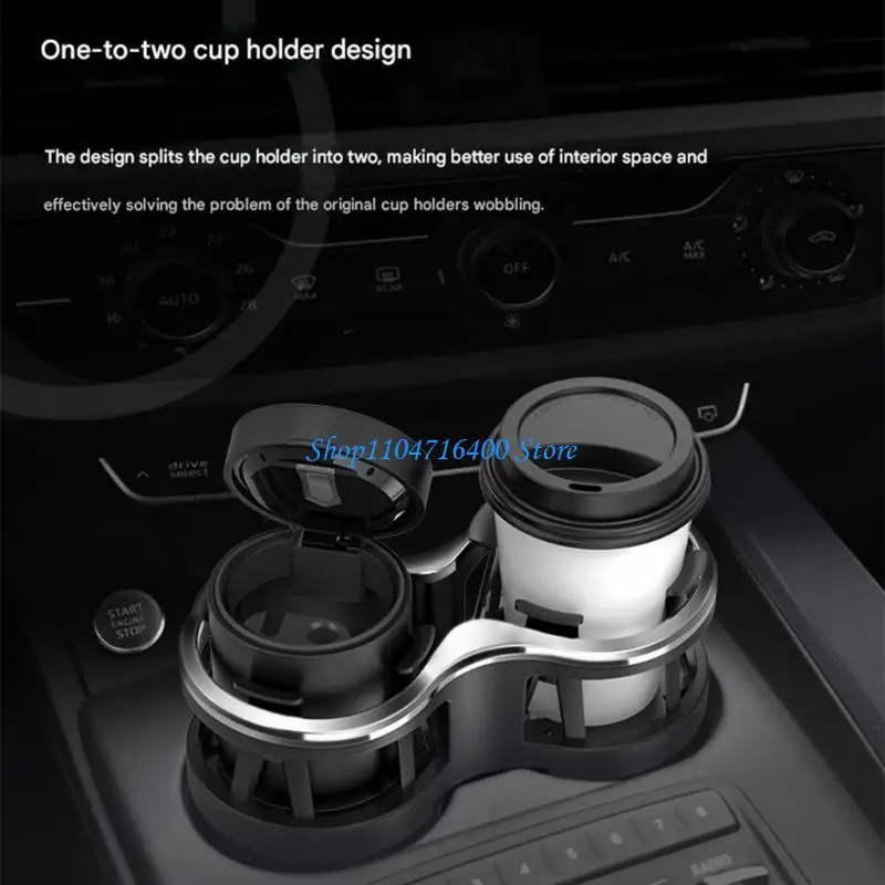 

y1gd Space Saving Automotive Cup Holder Holds Bottles Cans Snacks Stable Vehicle Fit