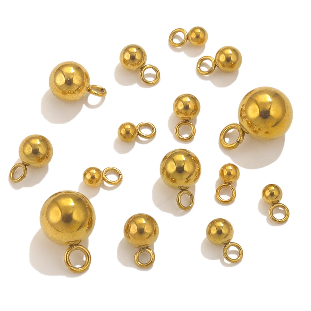 

20 шт., твердые шариковые подвески из нержавеющей стали, подвески из бисера для DIY, ожерелья, серьги, принадлежности для изготовления ювелирных изделий, маленькие подвески, ремесло