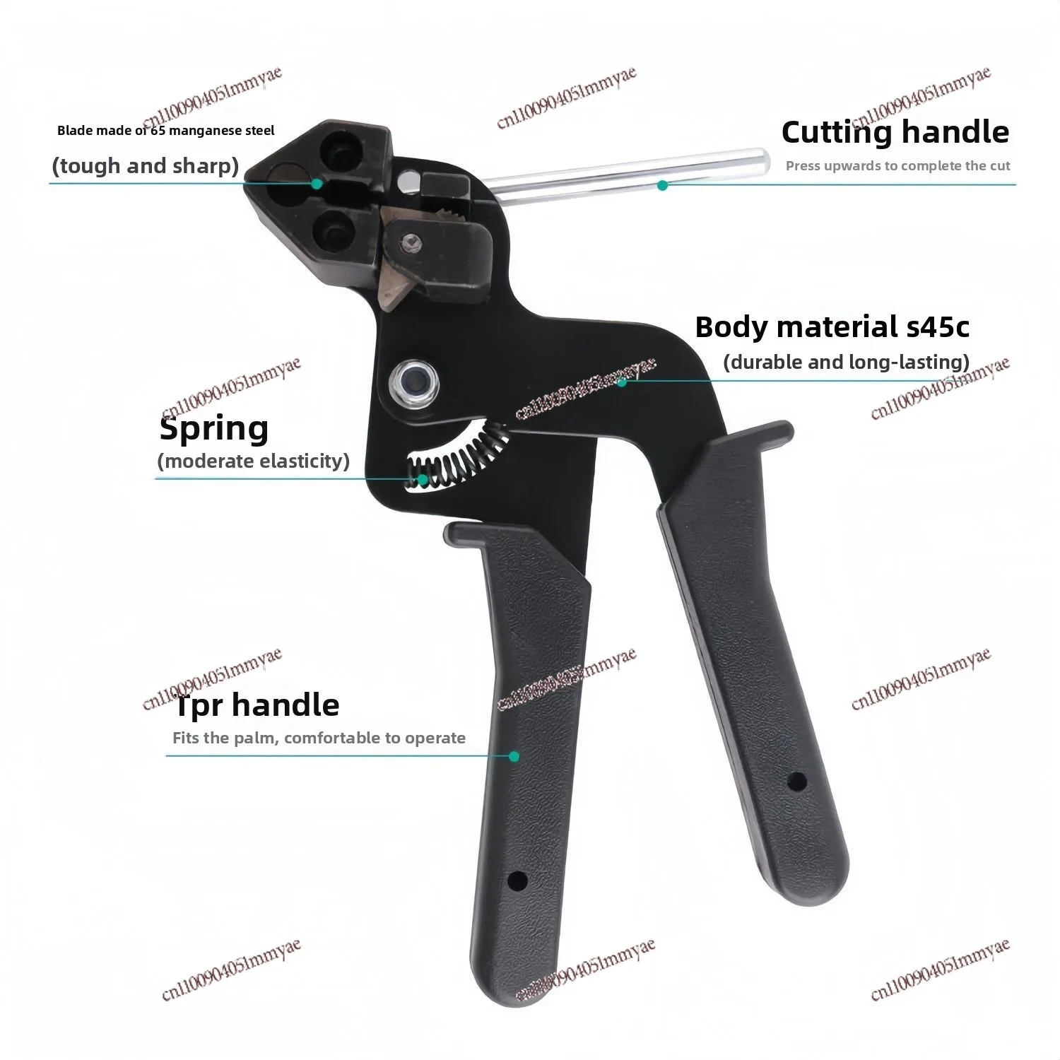 

Stainless Steel Cable Tie Pliers Self-locking Tensioner Baler Convenient Binding Tool