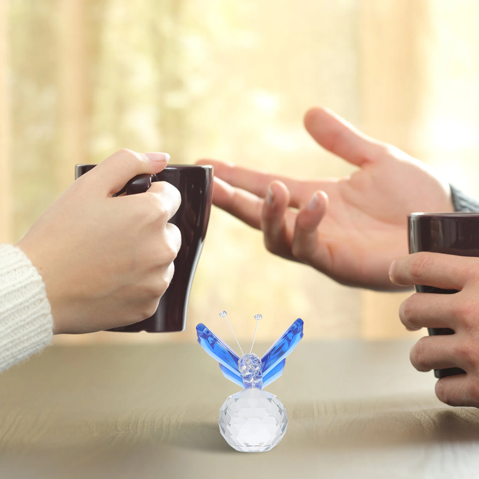 

1Pcs Crystal Butterfly Clear Flying Sculpture Home Adornment Desktop Ornament Romantic Party Decoration Balcony Souvenir Gift