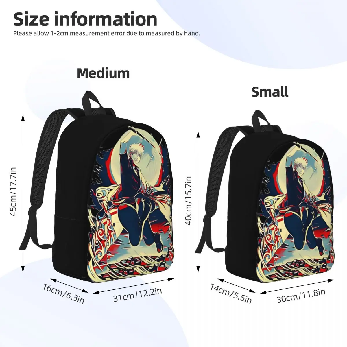 Gintama-Mochila clásica para estudiantes, morral de negocios, aventura, Samurai, ciencia ficción, comedia, morral de día para hombres y mujeres, bolsas de lona universitarias