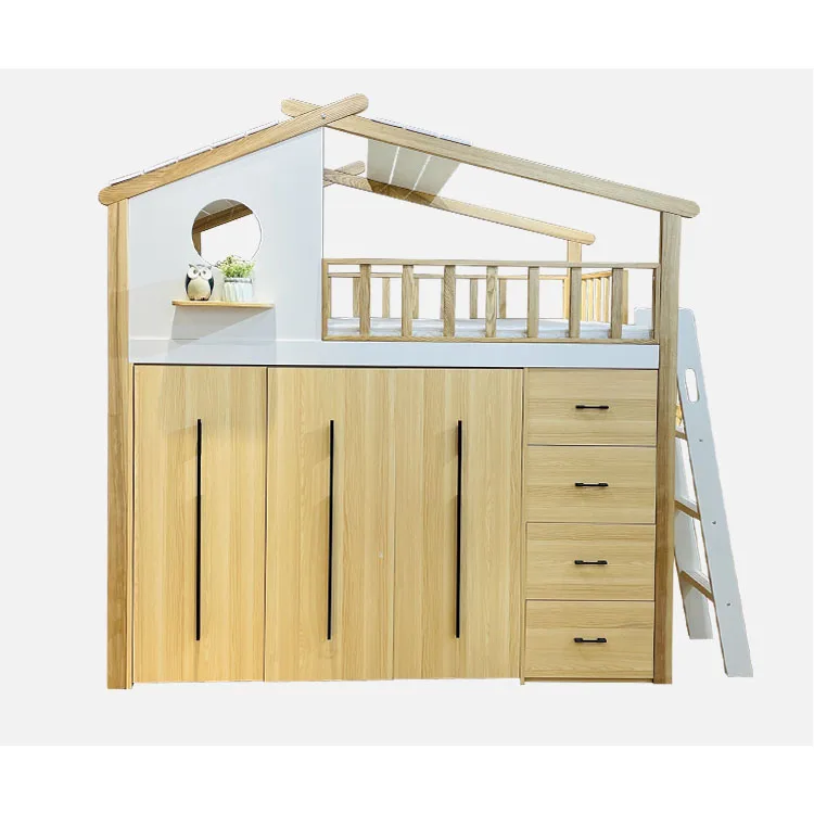 *Nordic Style Inveronmentally Children Kids Wooden Bunk Bed