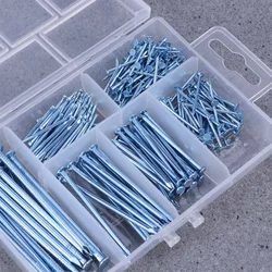240PCS Round Head Iron Nails Premium Steel Rustproof Assortment Kit 6 Sizes for Woodworking Projects Nails Nail Assortment Kit
