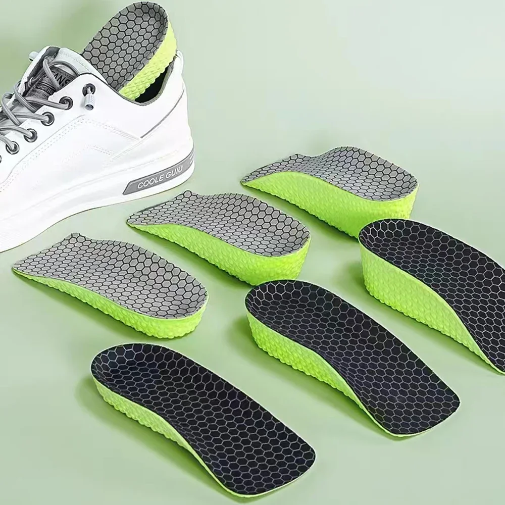 Solette per aumento di altezza per uomo Donna Scarpe Cuscinetti per scarpe sportive ammortizzanti più alti per piedi Supporto per arco plantare Solette ortopediche