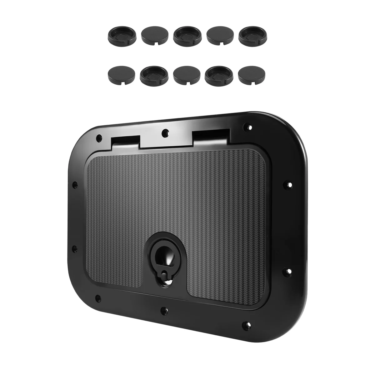 Marine Deck Plate Access Cover Pull Out Inspection Hatch with Latch for Boat Kayak Canoe, 14.96 x 11.02 Inch / 380 x 280mm -Blac