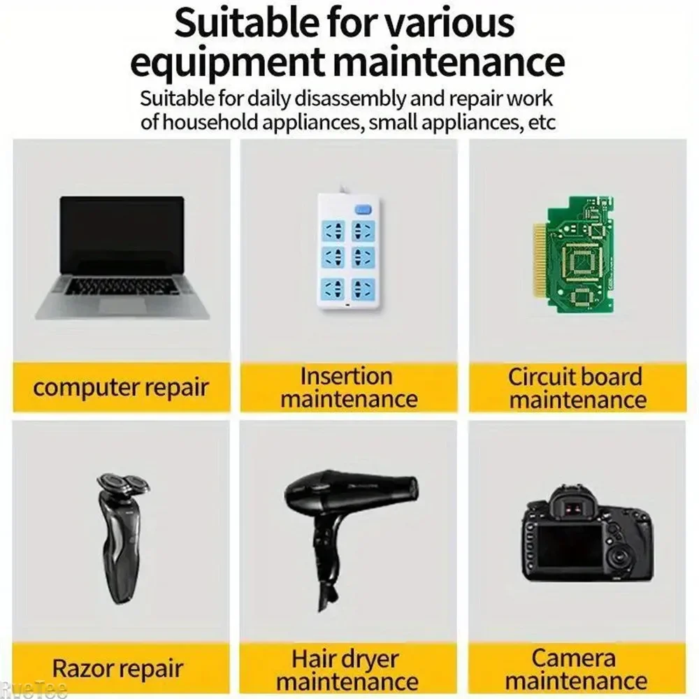 12 in 1 Magnetic Screwdriver Set Multifunctional Cross Flat Shaped Screwdriver Head Precision Handheld Maintenance Tool