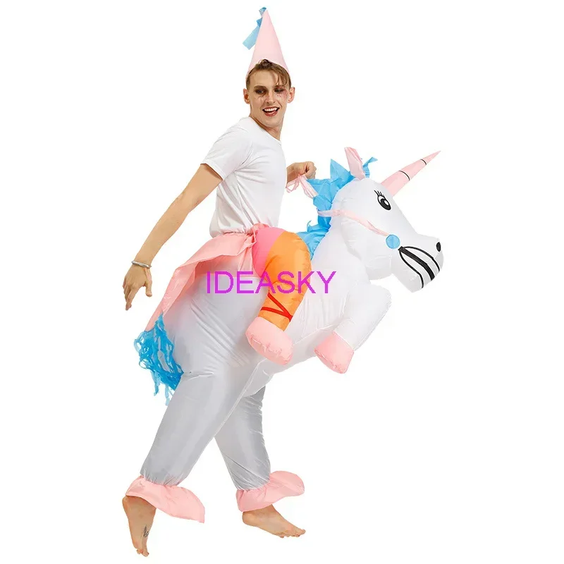 Cosbao Inflatable Unicorn Costume  Rainbow Halloween Costumes Wommen Men Girls Adult Kids Carnival Mascot Purim Christmas Cospla