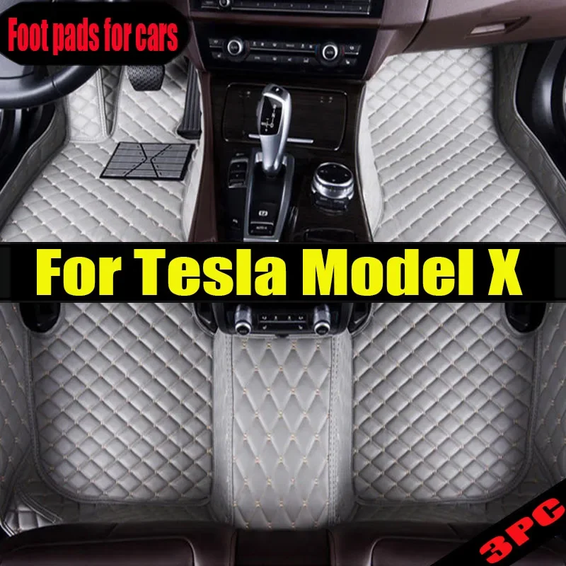 

Оригинальные автомобильные коврики для Tesla Model X 7 сидений 2015 ~ 2022 Полный комплект роскошных ковров Коврик против грязи Кожаный коврик Автомобильные аксессуары Лента