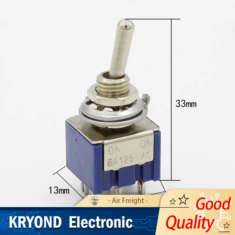 

5 шт. MTS-202 темно-синие 6-контактные миниатюрные тумблеры DPDT ON-ON 6A 125 В переменного тока