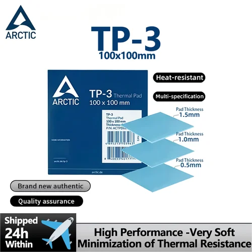 Imagen 1 del producto ARCTIC TP-3 Almohadilla térmica de rendimiento premium de 100x100 mm, alto rendimiento, especialmente suave, relleno de huecos ideal, huecos de despedida