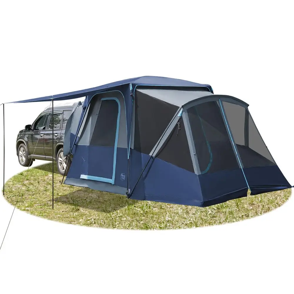 

59 Person SUV Tent with Screen Porch and Awning for Family Camping, Weather Resistant and Portable Van or Car Tent, Includes Ra