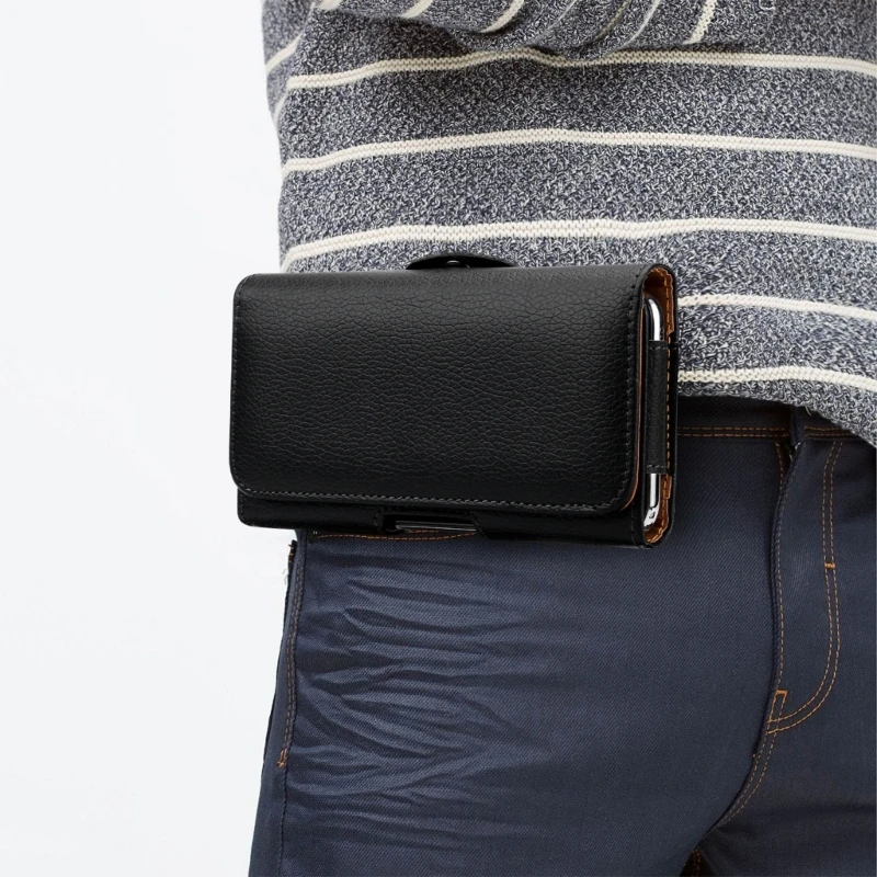 Men Vintage Phone Holster Belt Clip Bag Male Casual PU Leather Outdoor Sports Cellphone Pouch Cover Carrying Case Waist Bag