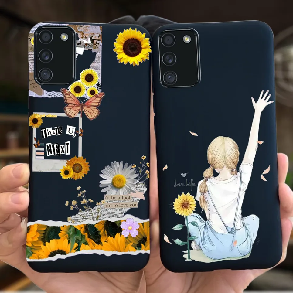 For Samsung Galaxy A02 A02S M02 M02S Case Daisy Flower Girly Liquid Silicone Soft Back Cover For Samsung A02S M02s Phone Case