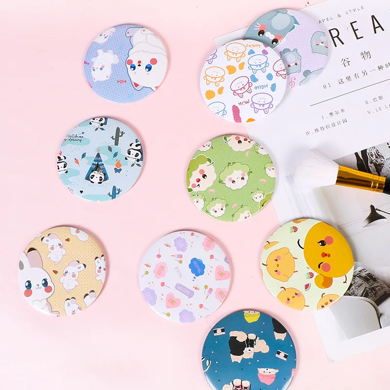 30 Pcs Cartoon Cute Animal Metal Cosmetic Mirror / Sweet Women Children Makeup Pocket Mini Portable / Party Christmas Gift