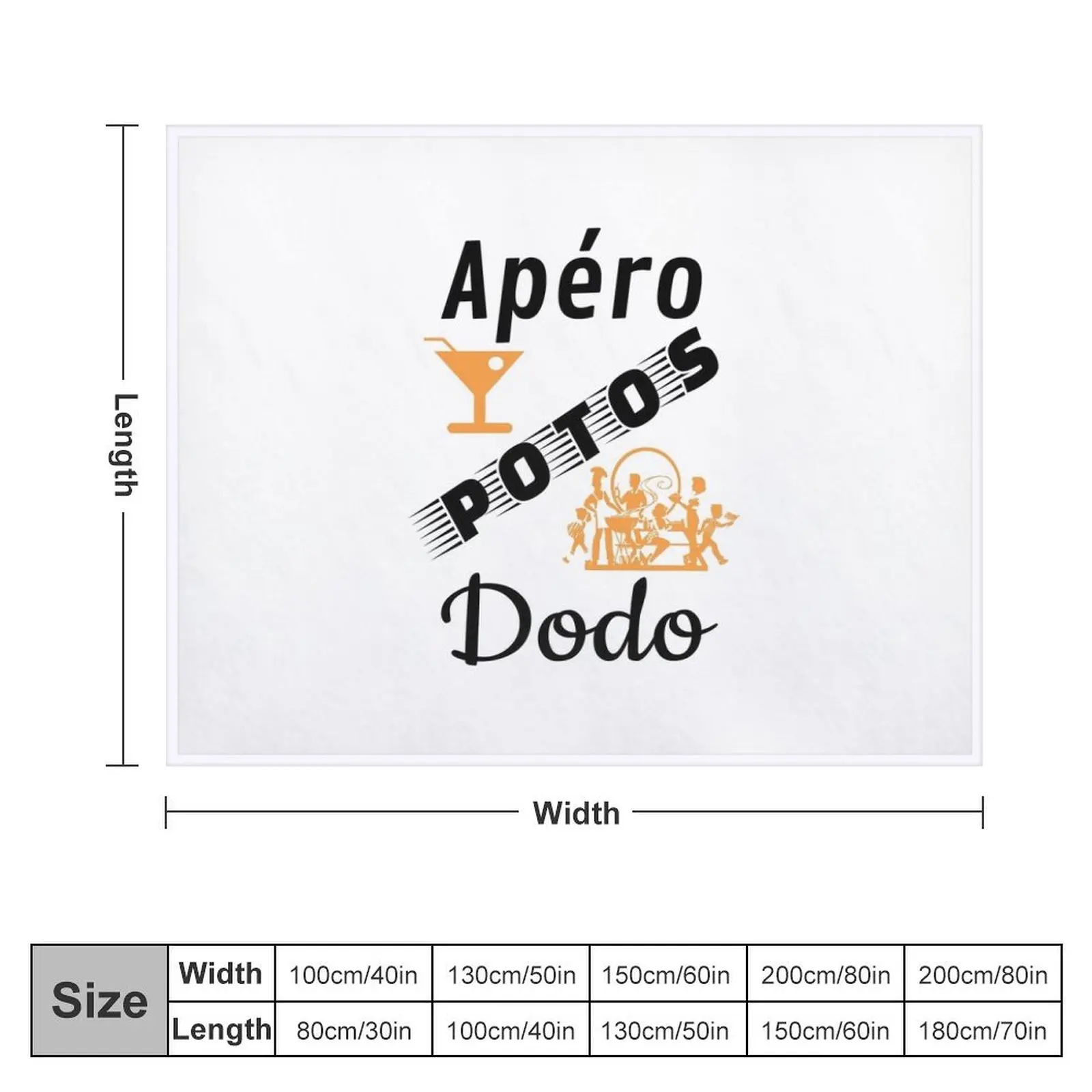 apero potos dodo humor gift for white background orange Throw Blanket Thins Warm Furrys Blankets