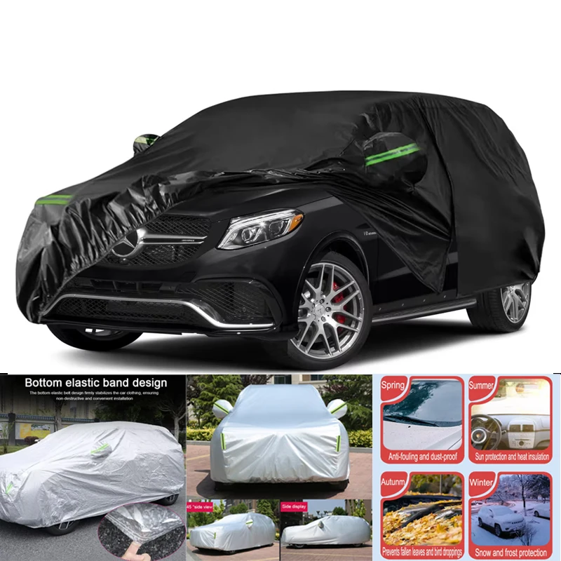 

Waterproof Car Covers For 2006-2025 Mercedes Benz ML/GLE Class 300 350 With Zipper Door Windproof Bands For Snow Rain Protection