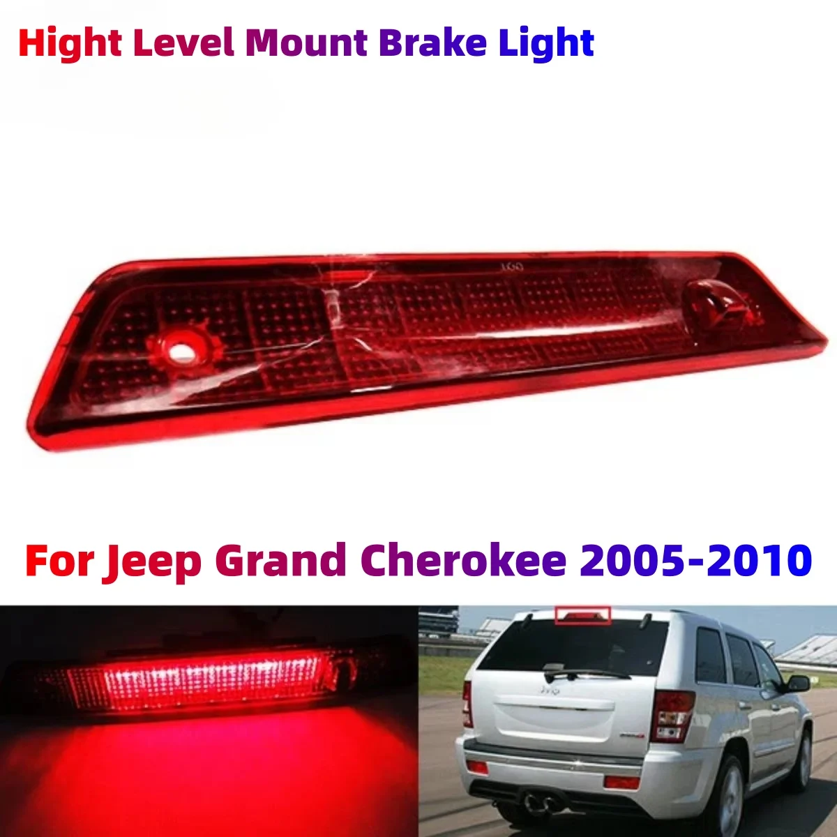 Red Lens LED High Level For Jeep Grand Cherokee 2005 2006 2007 2008 2009 2010 Third Brake Stop Light 55157397AD 55157397AA
