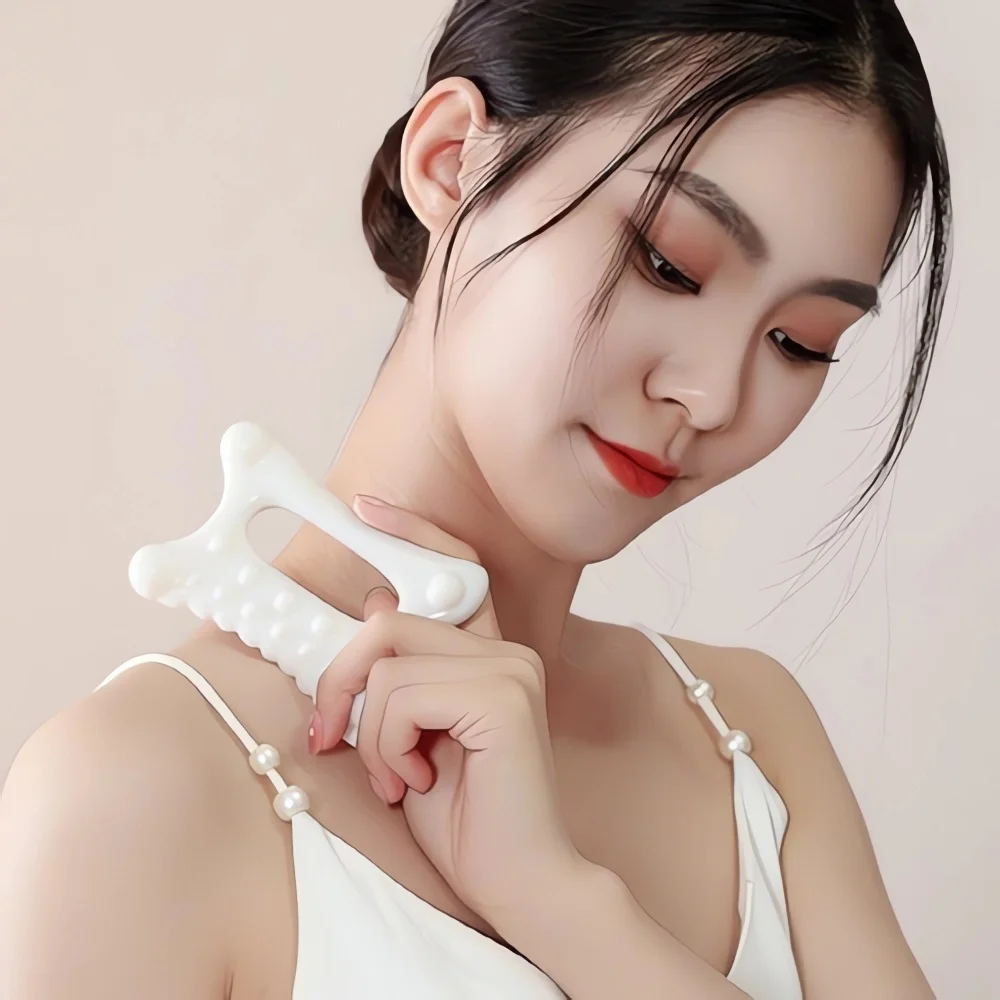 Ceramic GuaSha skin scraping Facial Massager Korea Face Factory Reduce Fat Static Free Portable Full Body Scraping