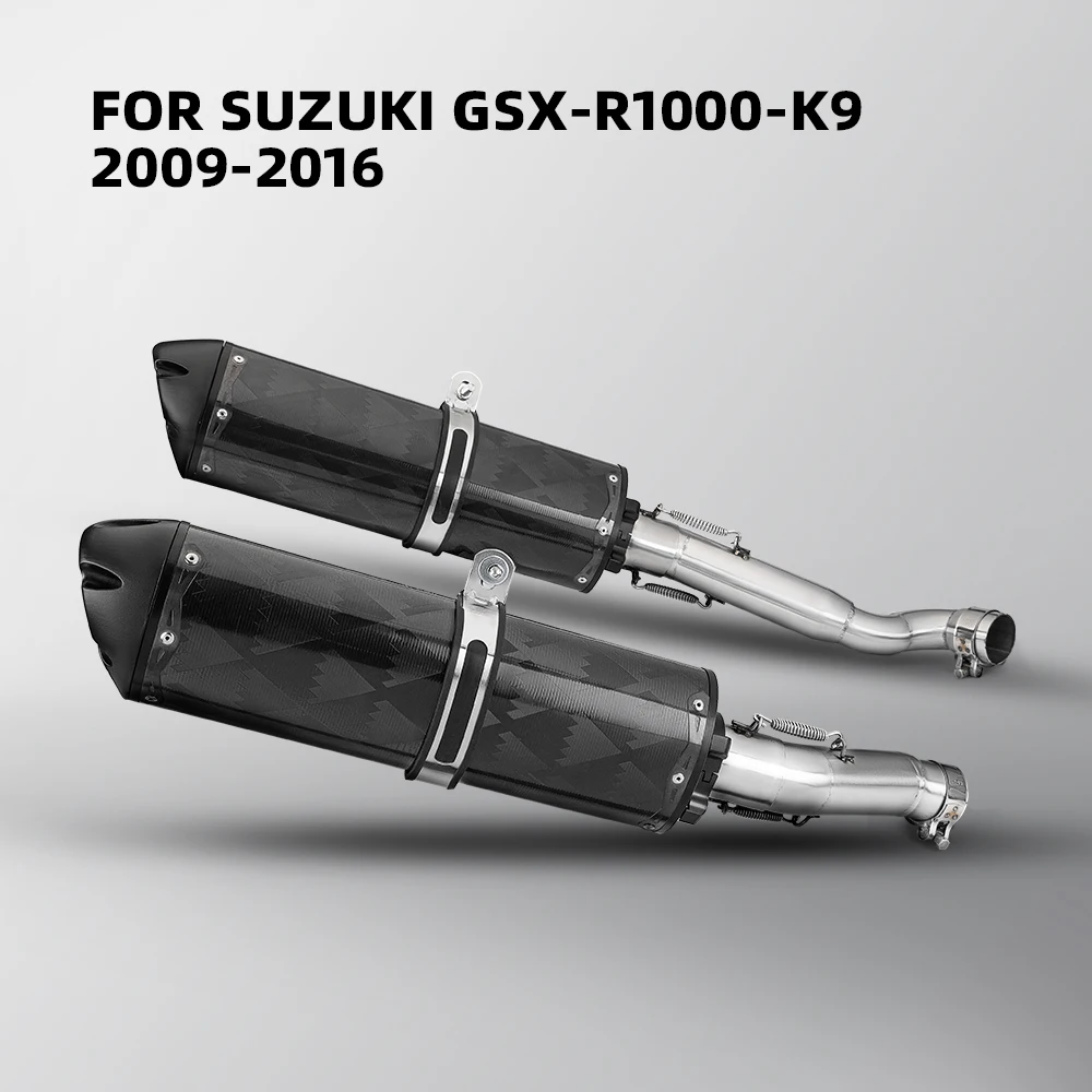 

Slip-On Motorcycle Exhaust Double Middle Link Pipe Connect Two Carbon Muffler for Suzuki GSXR1000 GSX1000R 2009-2016 K9