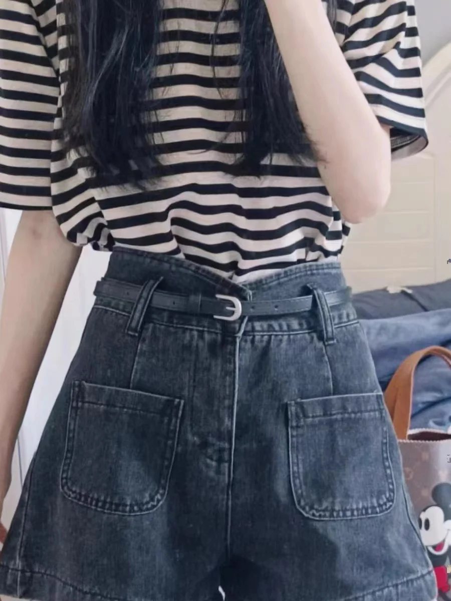 

Женские летние тонкие свободные шорты с высокой талией, широкими штанинами, прямым кроем, облегающие, утягивающие, в стиле A-силуэта