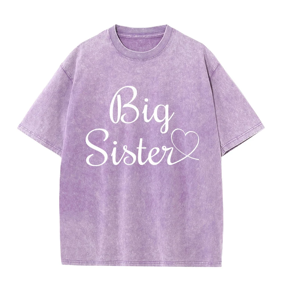 Cool Big Sister T-Shirt Unisex Printed Shirt Oversize Man T-Shirts 100% Cotton Gift Tee Daily Tops Birthday Gift Casual Clothes