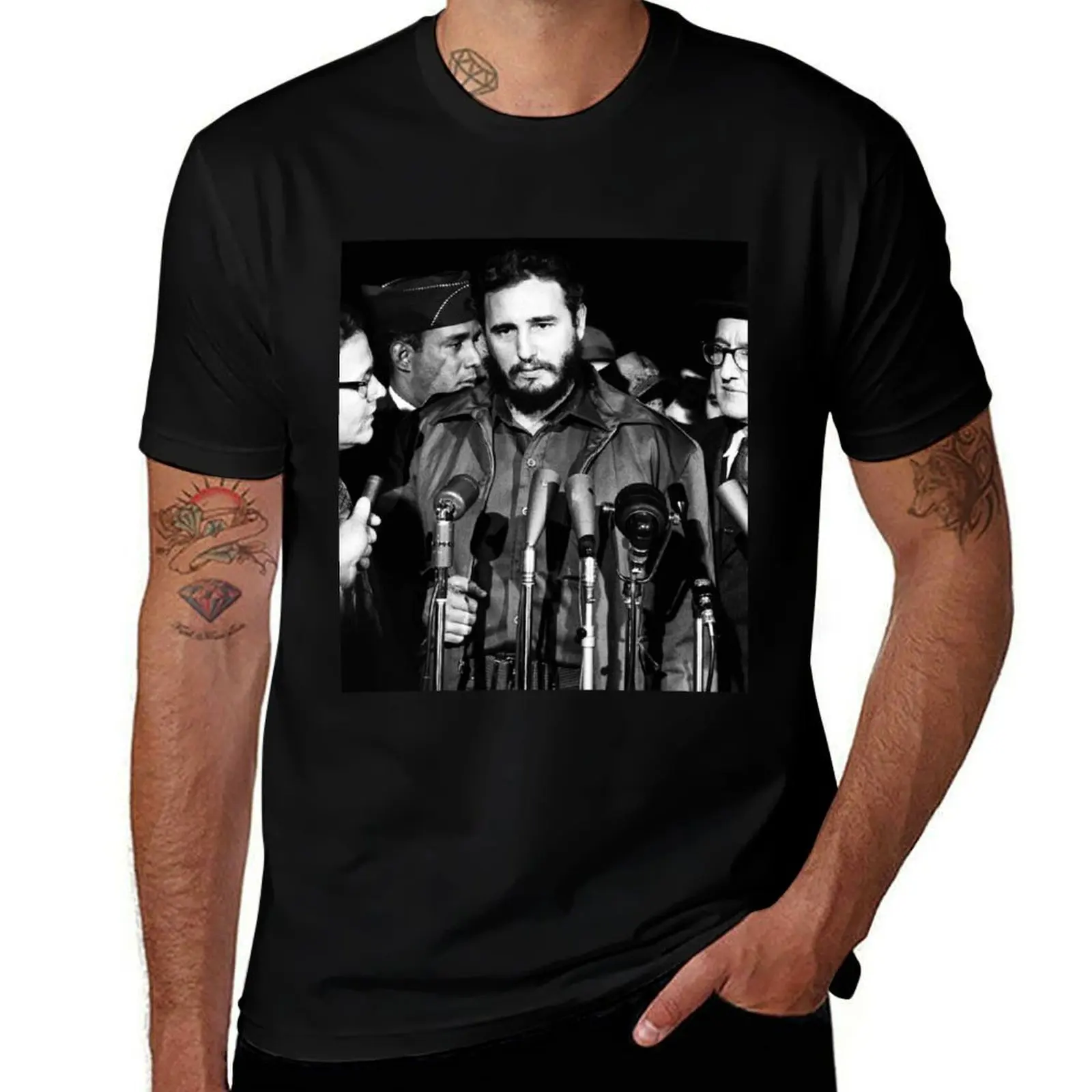

Fidel Castro - MATS Terminal, Washington 1959 T-Shirt man t shirts graphic cotton t shirt pack T-Shirt