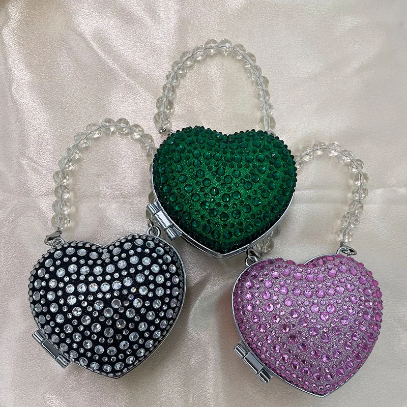 

2025 High-quality Dinner Bags Ladies' Mini Lipstick Bag Cute Green Diamond Shoulder Bag for Women Fashionable Diamond Chain Cros