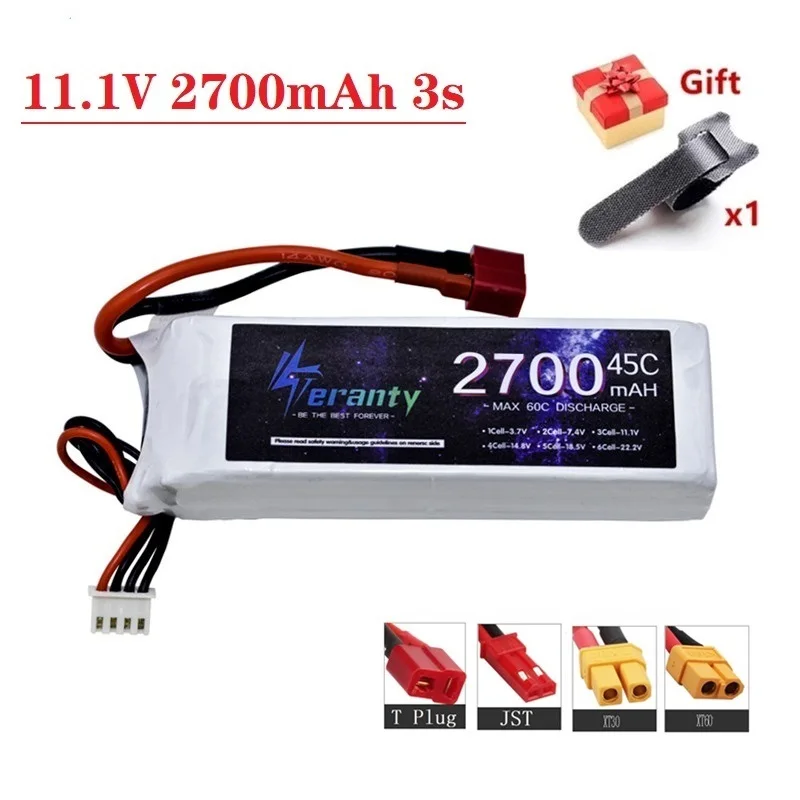 

11.1V 2700mAh 3S 45C Lipo Battery Spare Parts for RC Car Airplane Boat Drone Quadcopter Battery 3s 11.1V Battery