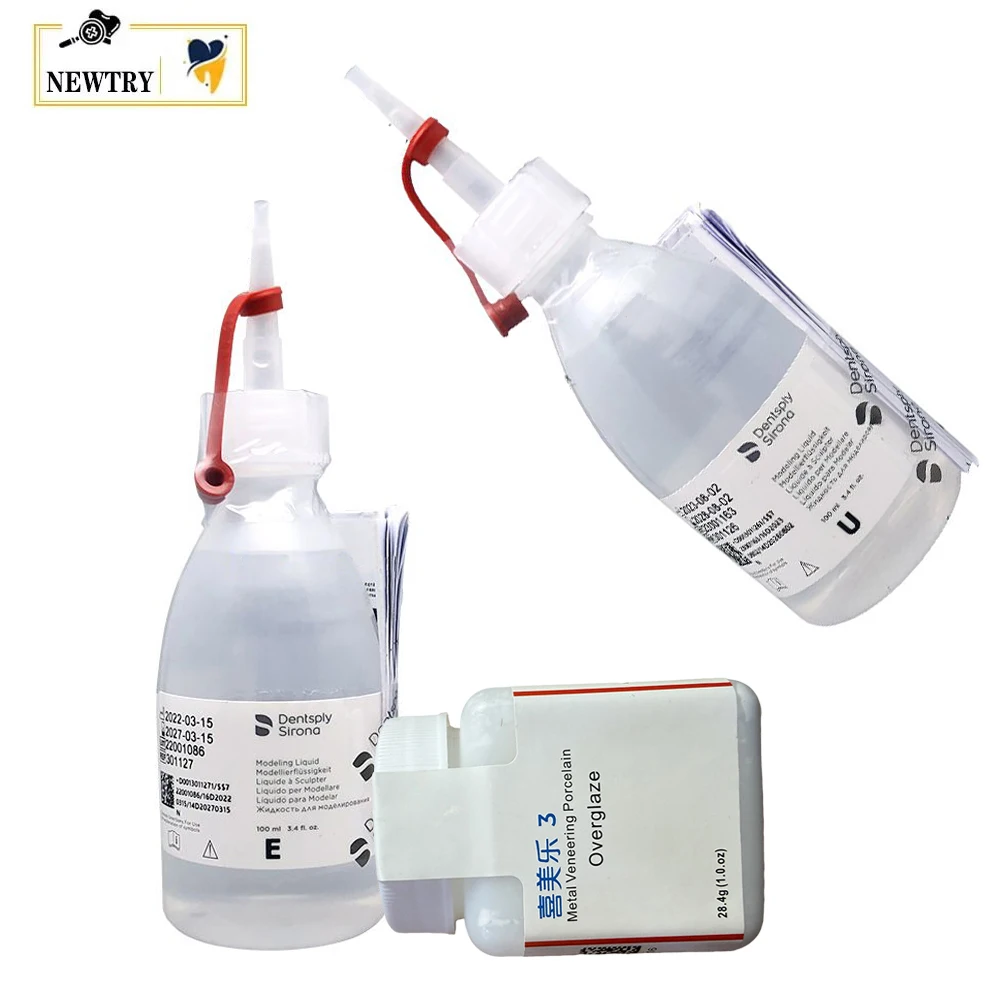 Dental Overglaze Powder Stain Glaze Liquid Tooth Restoration Veneer Porcelain Mixing Model Liquid E/U Ceramic Fluid Consumable