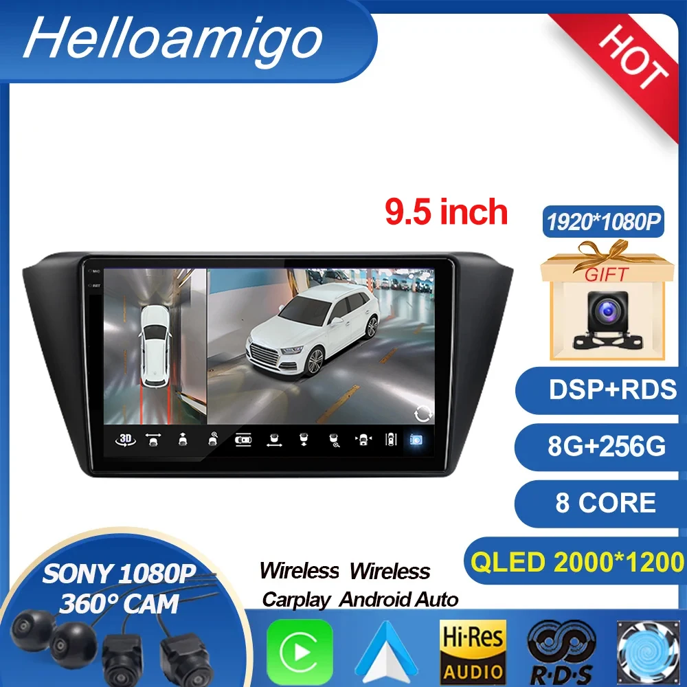 

For Skoda Fabia 2015-2019 Car Radio Multimedia Player Headunit GPS Navigation Android 13 QLED Screen Camera 4G Carplay