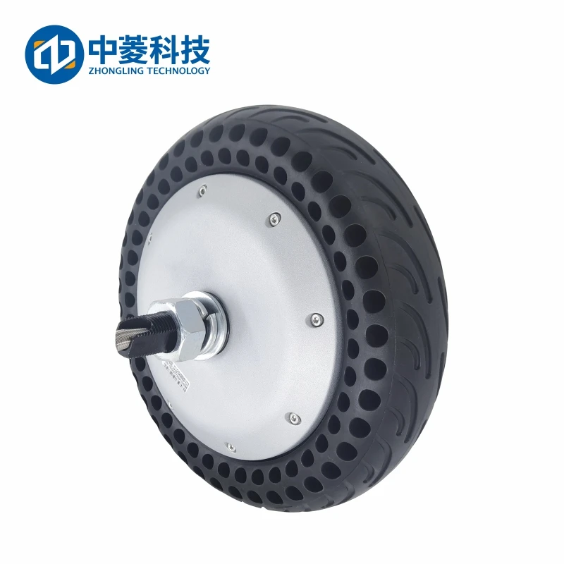 Zhongling Technology 10-inch large torque and heavy load 300KG wheel hub servo motor set AGV robot optical weaving 1024 lines