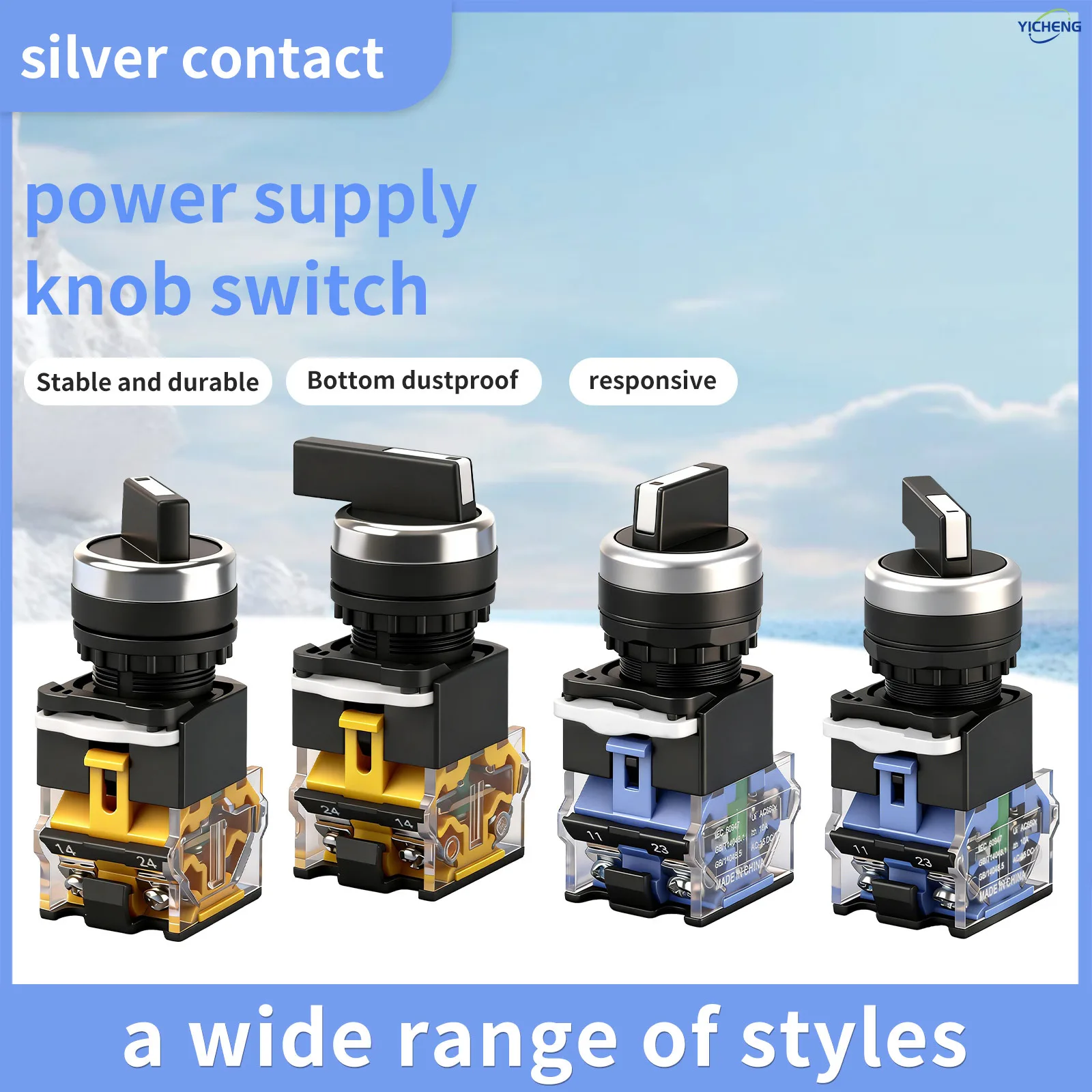 10Pcs 22mm selector switch 2 position switch/3 position switch,knob switch,Self locking /Momentary power switch
