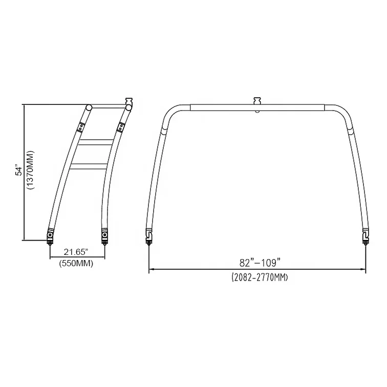 Universal Radar Arch for Pontoon Boat Anodized Black White Color Available Water Sports Wakeboard Towers