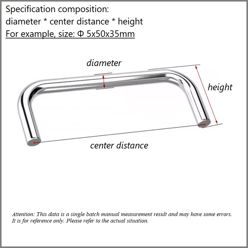 Welding Solid Furniture Accessory 304 Stainless Steel U Type Door Handles Dresser Knobs Kitchen Cabinet Knobs Handle M5-M16