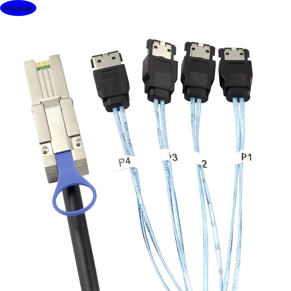 MINI SAS SFF-8088 26P to 4X E-SATA 7P Female Server Hard Drive Connection Cable