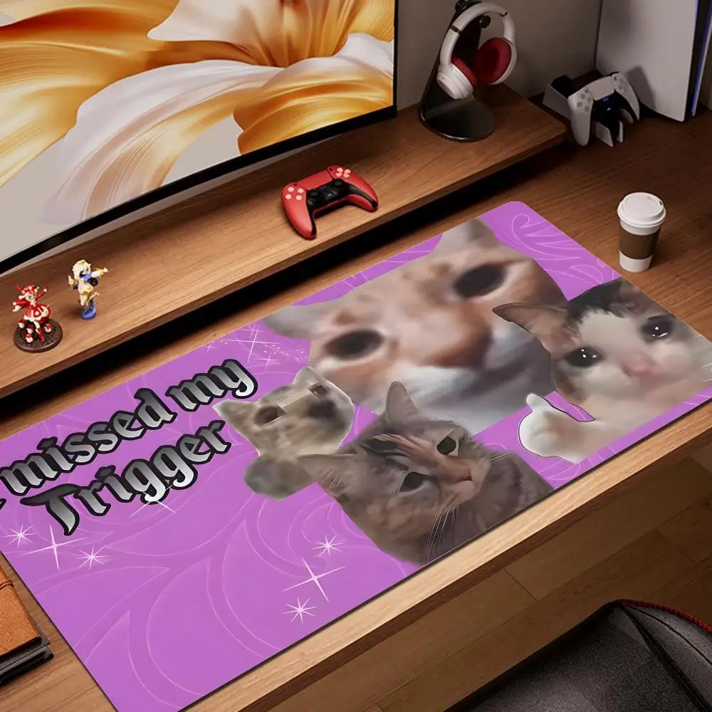 

I Missed My Trigger Funny Design Mouse Pad Game Mat Large Size Computer Offices HYBXAXC Anti-slip Playmat Party Friendly Rug